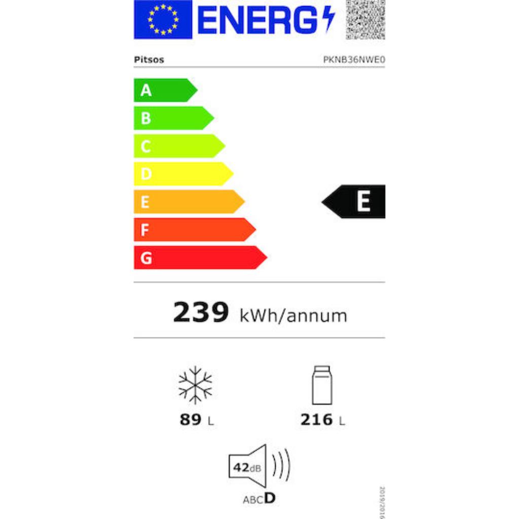 ΨΥΓΕΙΟΚΑΤΑΨΥΚΤΗΣ PITSOS PKNB36NWE0 TOTAL NO FROST ΛΕΥΚΟΣ 186X60X66 - Image 8