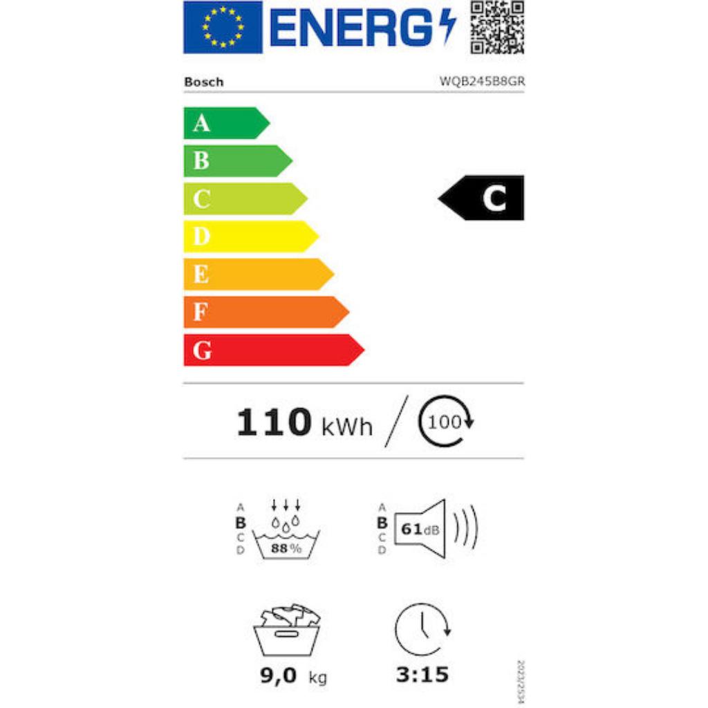 ΣΤΕΓΝΩΤΗΡΙΟ ΡΟΥΧΩΝ BOSCH WQB245B8GR 9KG ΜΕ ΑΝΤΛΙΑ ΘΕΡΜΟΤΗΤΑΣ - Image 14
