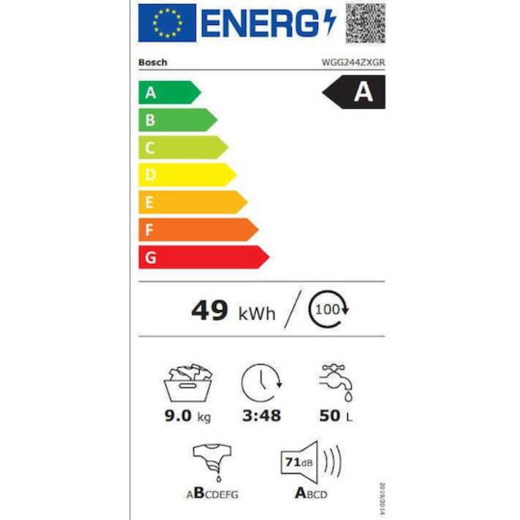 ΠΛΥΝΤΗΡΙΟ ΡΟΥΧΩΝ BOSCH WGG244ZXGR 9KG 1400 ΣΤΡΟΦΩΝ SILVER INOX - Image 14